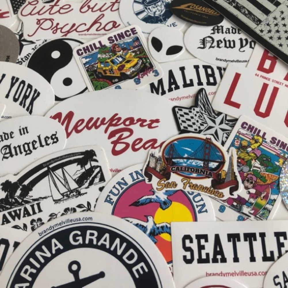 random assortment of Brandy Melville stickers